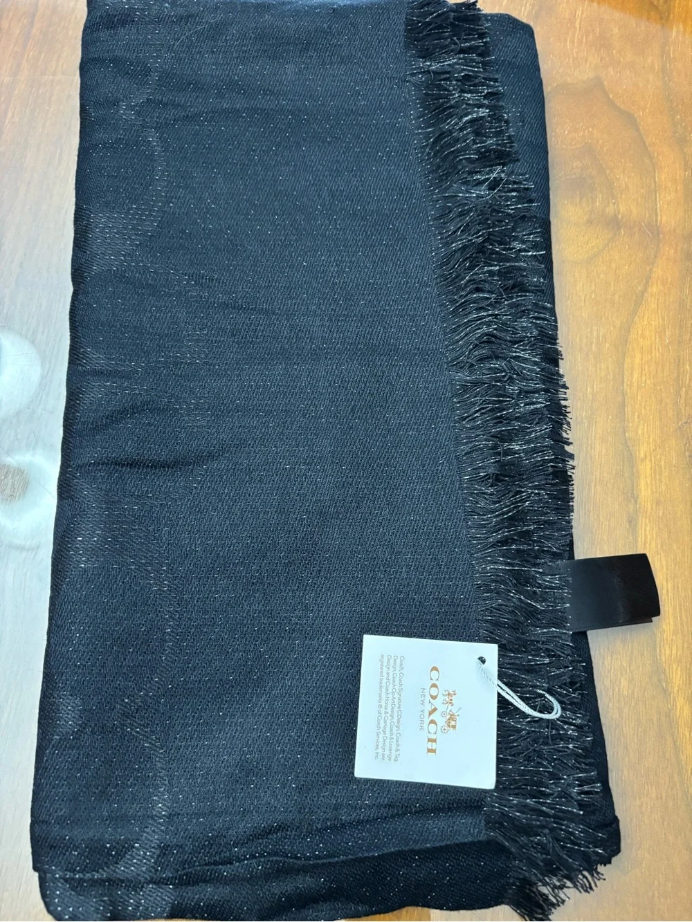 NWT. Black Coach Scarf.
